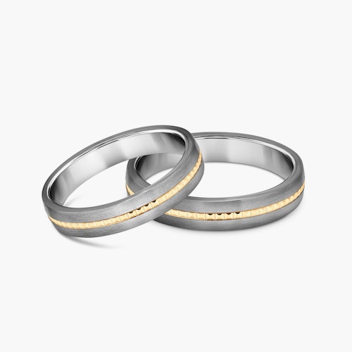 Obrączki ślubne: tytan, złoto, półokrągłe, 3 i 4 mm